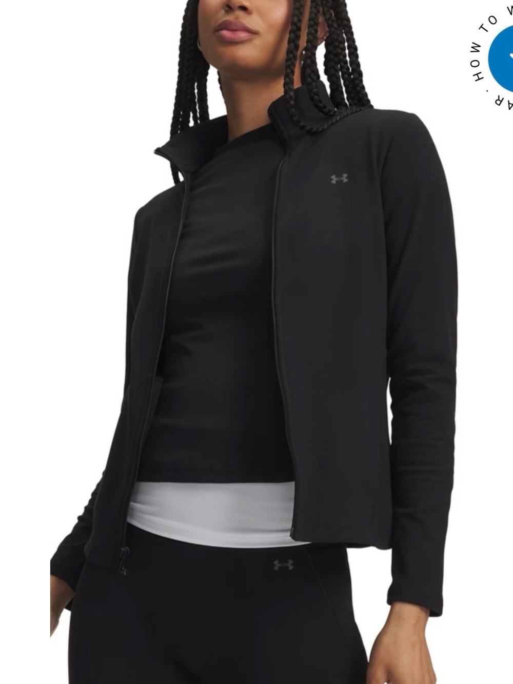 Under Armour Women’s black Motion zip up athketic jacket size large NWT